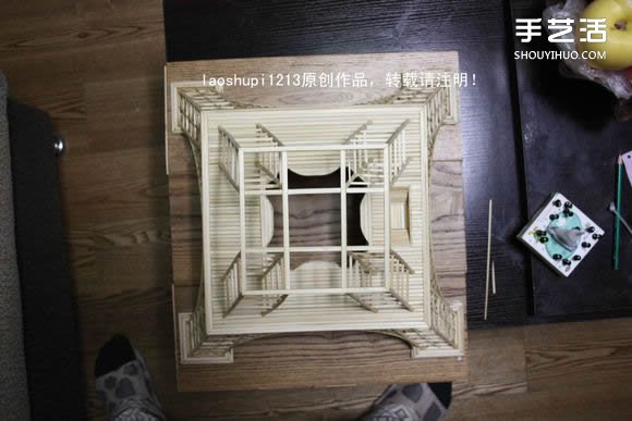筷子和竹簽制作埃菲爾鐵塔模型的詳細圖解教程 -  itrip.net.cn