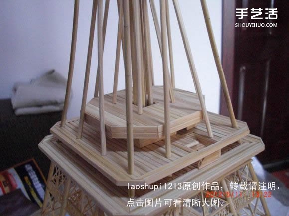筷子和竹簽制作埃菲爾鐵塔模型的詳細圖解教程 -  itrip.net.cn