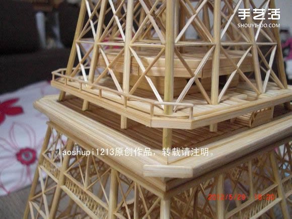 筷子和竹簽制作埃菲爾鐵塔模型的詳細圖解教程 -  itrip.net.cn