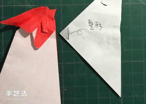 立體大公雞折紙圖解 折紙公雞的方法步驟圖 -  itrip.net.cn