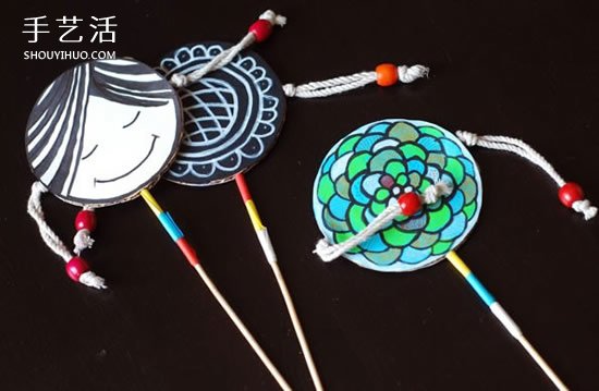 幼兒撥浪鼓玩具的做法 自制撥浪鼓的制作方法 -  itrip.net.cn