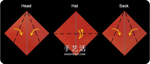 兒童圣誕老人的折法 簡(jiǎn)單折圣誕老人圖解教程 -  itrip.net.cn