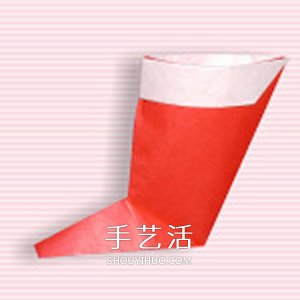 圣誕靴的折紙方法圖解 幼兒折圣誕靴的教程 -  itrip.net.cn