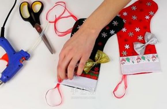 不織布圣誕襪制作方法 手工布藝圣誕襪子DIY -  itrip.net.cn