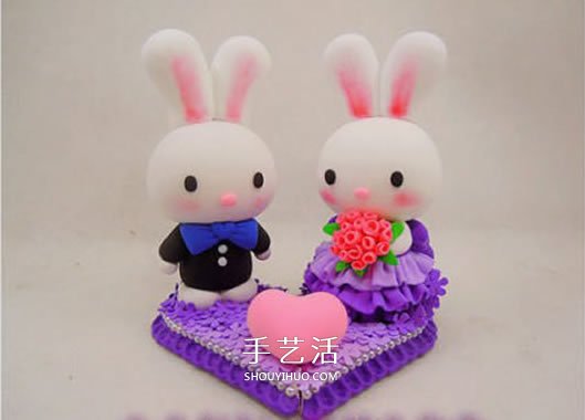 婚禮用情侶兔子擺件DIY 結(jié)婚兔子手工制作教程 -  itrip.net.cn