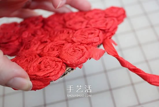 皺紋紙玫瑰花掛飾DIY 婚禮情人節(jié)愛(ài)心裝飾制作 -  itrip.net.cn