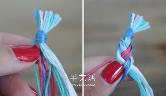 三股繩手鏈的編法圖解 DIY制作成漂亮的手鐲 -  itrip.net.cn