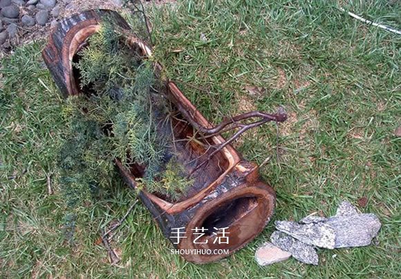 原木樹樁制作山水盆景 自制樹樁山水盆景方法 -  itrip.net.cn