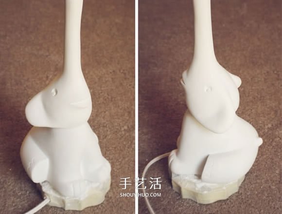 小象臺(tái)燈燈座制作方法 泡沫板石膏模DIY小象燈座 -  itrip.net.cn