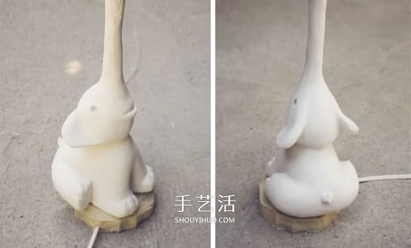 小象臺(tái)燈燈座制作方法 泡沫板石膏模DIY小象燈座 -  itrip.net.cn