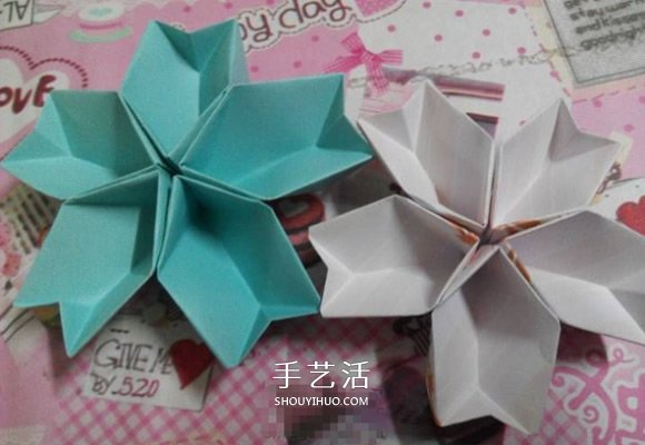 折紙櫻花的方法圖解 組合式櫻花折疊步驟圖 -  itrip.net.cn