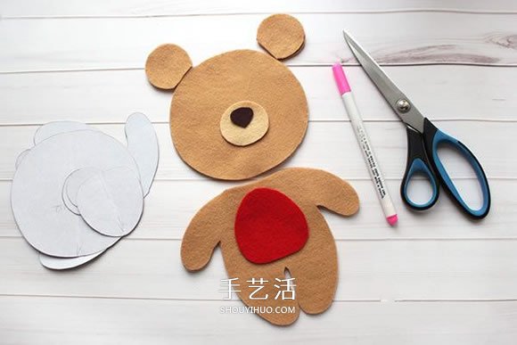 不織布新年小熊制作 超萌小熊布偶DIY圖解 -  itrip.net.cn
