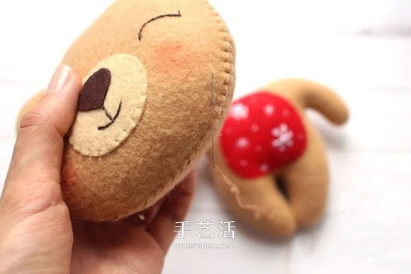 不織布新年小熊制作 超萌小熊布偶DIY圖解 -  itrip.net.cn