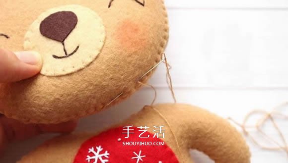 不織布新年小熊制作 超萌小熊布偶DIY圖解 -  itrip.net.cn