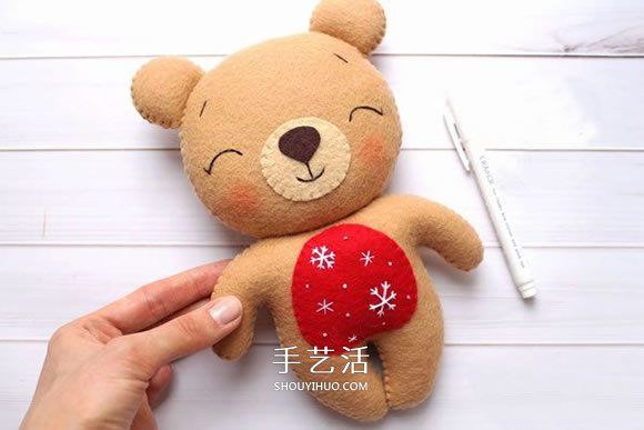不織布新年小熊制作 超萌小熊布偶DIY圖解 -  itrip.net.cn