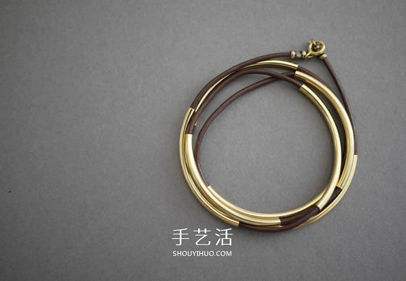 管珠皮繩手鏈編織圖解 時尚穩(wěn)重手鏈的編法 -  itrip.net.cn