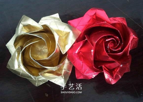 八瓣川崎玫瑰折法圖解 折紙八瓣川崎玫瑰花 -  itrip.net.cn