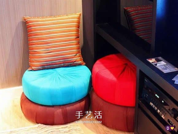 廢舊輪胎改造沙發(fā)椅子 舊輪胎改造椅子的圖片 -  itrip.net.cn