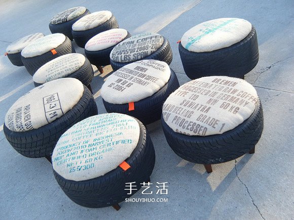 廢舊輪胎改造沙發(fā)椅子 舊輪胎改造椅子的圖片 -  itrip.net.cn