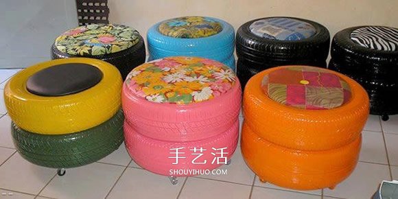 廢舊輪胎改造沙發(fā)椅子 舊輪胎改造椅子的圖片 -  itrip.net.cn