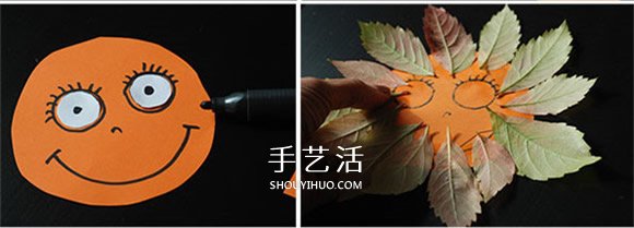 簡單又漂亮向日葵樹葉貼畫的做法圖解 -  itrip.net.cn