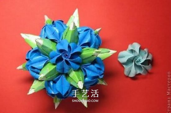綠蘿魔靈花球的折法圖解 折紙綠蘿魔靈花球教程 -  itrip.net.cn