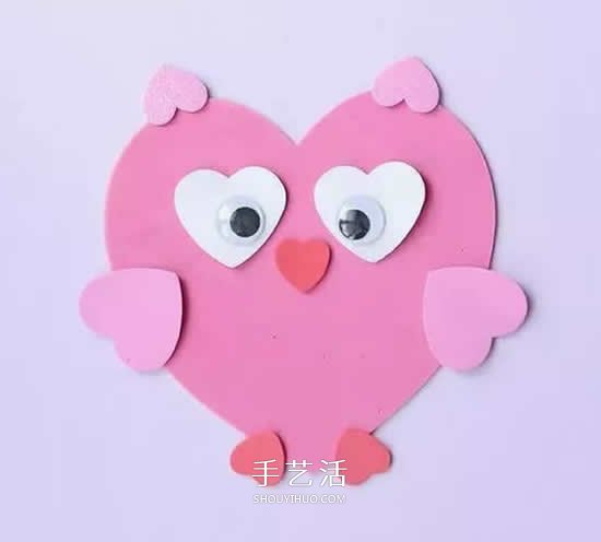 愛心卡紙拼貼小動物 卡紙小動物的做法大全 -  itrip.net.cn