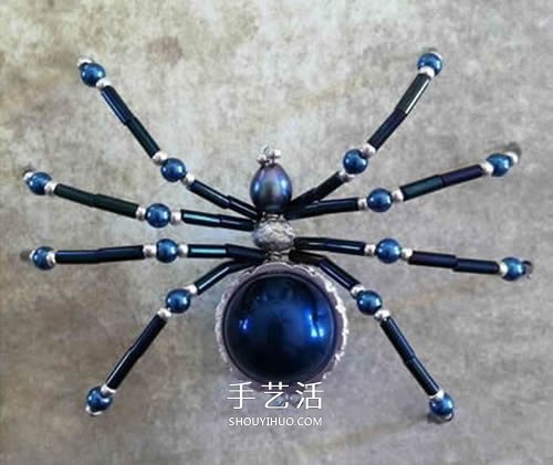 手工串珠蜘蛛的做法 串珠蜘蛛工藝品DIY制作 -  itrip.net.cn