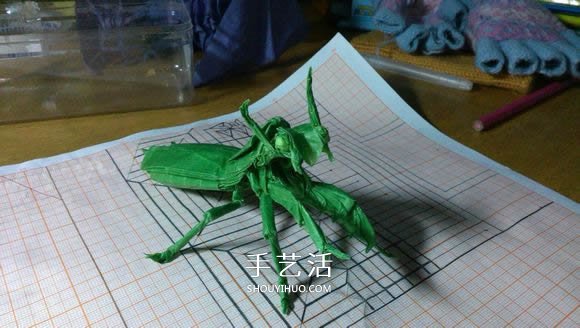 立體螳螂的折法圖解 折紙小螳螂的詳細(xì)步驟 -  itrip.net.cn