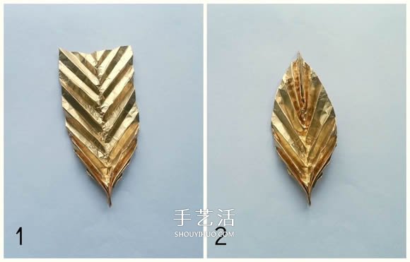 錫箔紙折紙樹葉項(xiàng)鏈墜 兒童項(xiàng)鏈?zhǔn)止ふ奂垐D解 -  itrip.net.cn