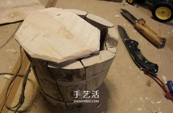 原木制作粗獷啤酒杯 自制大號啤酒杯的過程 -  itrip.net.cn