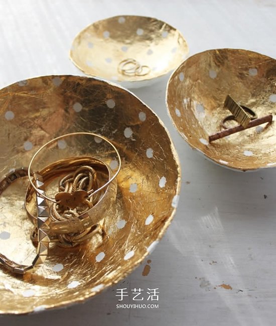 漂亮的首飾盤(pán)手工制作 自制金色首飾盤(pán)DIY教程 -  itrip.net.cn