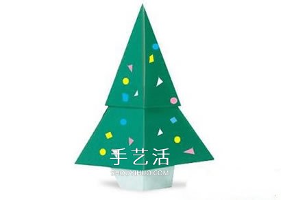 用一張紙折圣誕樹圖解 幼兒折紙圣誕樹的教程 -  itrip.net.cn
