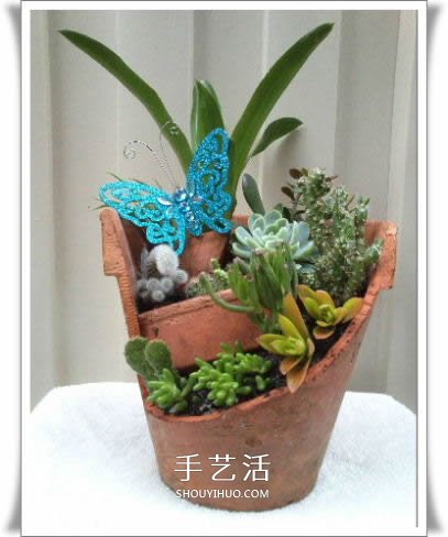 破花盆變盆景的方法 DIY破花盆盆景小制作 -  itrip.net.cn
