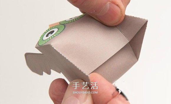 貓頭鷹盒子的折紙方法 卡紙折貓頭鷹收納盒 -  itrip.net.cn