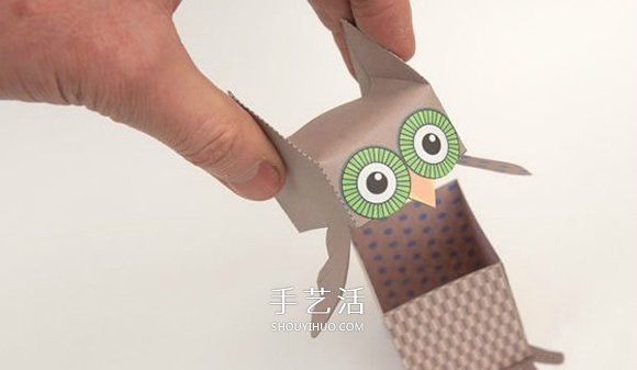 貓頭鷹盒子的折紙方法 卡紙折貓頭鷹收納盒 -  itrip.net.cn