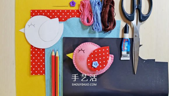 不織布小鳥(niǎo)冰箱貼DIY 手工布藝小鳥(niǎo)冰箱貼制作 -  itrip.net.cn