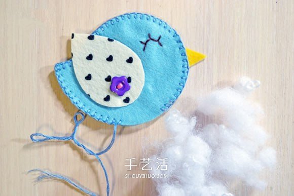 不織布小鳥(niǎo)冰箱貼DIY 手工布藝小鳥(niǎo)冰箱貼制作 -  itrip.net.cn