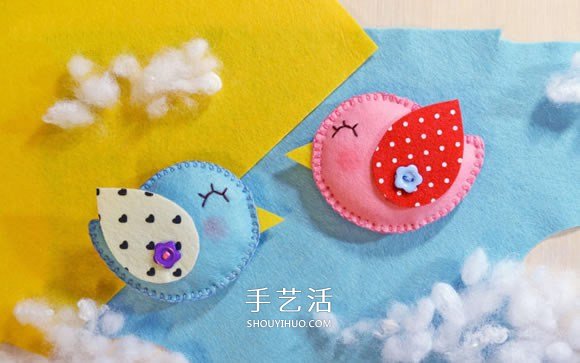 不織布小鳥(niǎo)冰箱貼DIY 手工布藝小鳥(niǎo)冰箱貼制作 -  itrip.net.cn