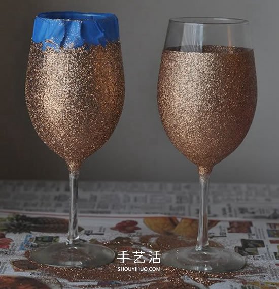 華麗高腳杯改造教程 閃粉改造高腳玻璃杯DIY -  itrip.net.cn