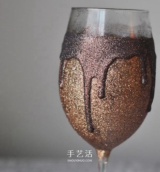 華麗高腳杯改造教程 閃粉改造高腳玻璃杯DIY -  itrip.net.cn