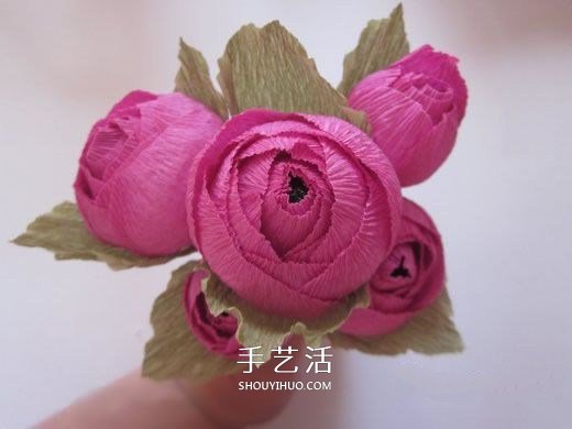 皺紋紙?zhí)枪ǖ淖龇?皺紋紙玫瑰花手工制作 -  itrip.net.cn