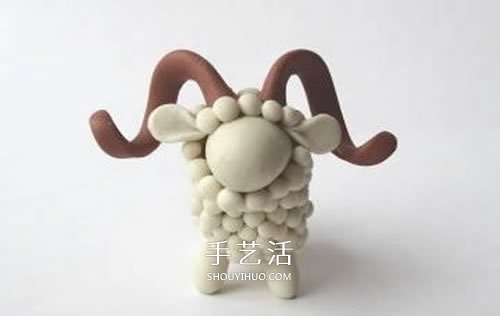 超輕粘土制作長(zhǎng)角小羊 有角綿羊粘土DIY圖解 -  itrip.net.cn