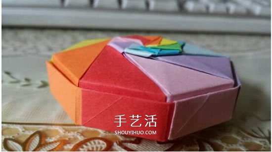 八角形紙盒的折法圖解 手工折紙彩虹盒子步驟 -  itrip.net.cn