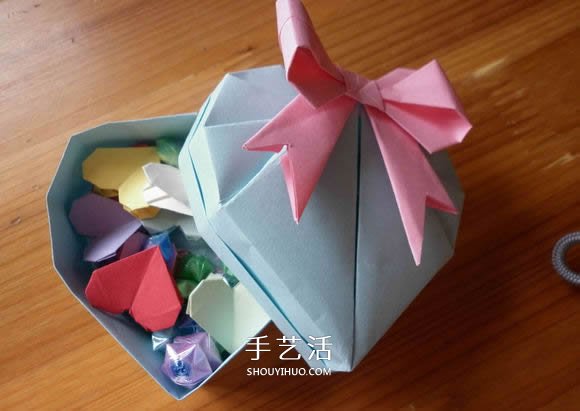 帶蓋子愛心盒子的折法 情人節(jié)愛心盒子折紙 -  itrip.net.cn
