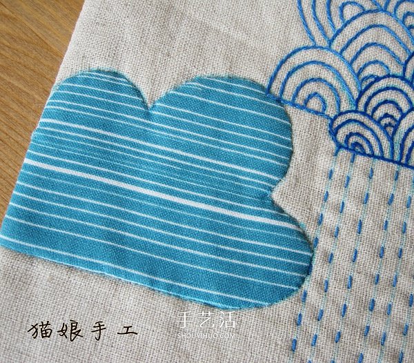 不織布制作祥云桌墊 布藝手工制作云朵桌墊 -  itrip.net.cn