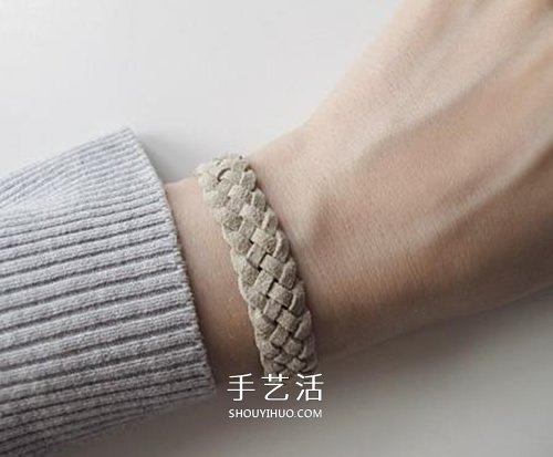 皮繩手鏈編法DIY圖解 皮繩手工編織簡約手鏈 -  itrip.net.cn