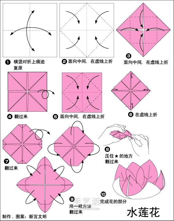 簡(jiǎn)單蓮花的折紙方法圖解 含花朵和葉子的折法 -  itrip.net.cn