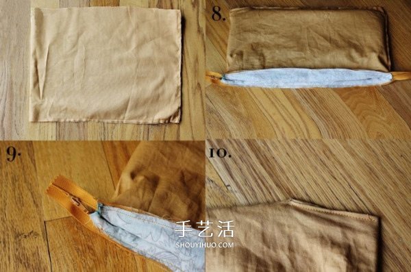 不織布和皮革的拼接手拿包手工制作圖解教程 -  itrip.net.cn