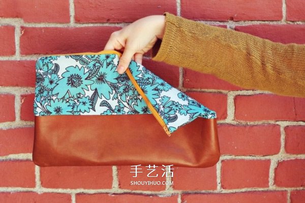 不織布和皮革的拼接手拿包手工制作圖解教程 -  itrip.net.cn